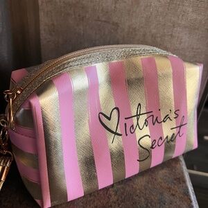 Victoria secret makeup cosmetic pouch with wrist strap